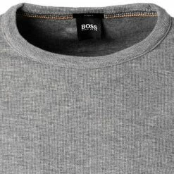 Neu 😀 BOSS Longsleeve Tempest 50462773/051 Longleeve, Slim Fit, Baumwolle, Grau meliert, Grau 🥰 -Wäsche Verkaufsladen 372788 norm2