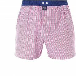Auslauf ⭐ MC ALSON Boxer-Shorts 4405/rosa Boxershorts, Baumwolle, Rosa-blau kariert 💯