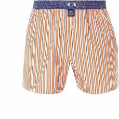 Auslauf ⭐ MC ALSON Boxer-Shorts 4418/orange Boxershorts, Baumwolle, Orange-blau gestreift ✔️