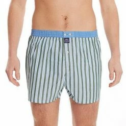 Bester Verkauf 😀 MC ALSON Boxer-Shorts 4422/blau-grün Boxershorts, Baumwolle, Hellblau-oliv gestreift 💯 -Wäsche Verkaufsladen 373077 norm2