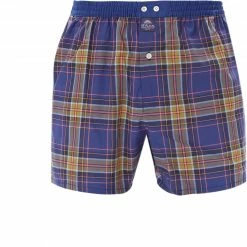 Bester Verkauf ❤️ MC ALSON Boxer-Shorts 4433/navy Boxershorts, Baumwolle, Kobalt-ocker kariert 🎁