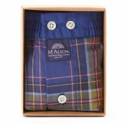 Bester Verkauf ❤️ MC ALSON Boxer-Shorts 4433/navy Boxershorts, Baumwolle, Kobalt-ocker kariert 🎁 -Wäsche Verkaufsladen 373081 norm3