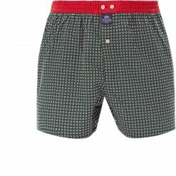 Blitzangebot 😉 MC ALSON Boxer-Shorts 4435/grün Boxershorts, Baumwolle, Rot-grün gemustert ⌛