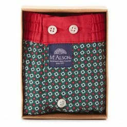 Blitzangebot 😉 MC ALSON Boxer-Shorts 4435/grün Boxershorts, Baumwolle, Rot-grün gemustert ⌛ -Wäsche Verkaufsladen 373083 norm3