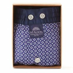 Neu 😉 MC ALSON Boxer-Shorts 4437/navy Boxershorts, Baumwolle, Navy-weiß gemustert ✨ -Wäsche Verkaufsladen 373084 norm3