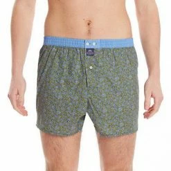 Bestes Angebot 😀 MC ALSON Boxer-Shorts 4442/oliv Boxershorts, Baumwolle, Oliv-hellblau gemustert ⭐ -Wäsche Verkaufsladen 373086 norm2
