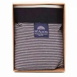 Bestes Angebot 🎁 MC ALSON Jersey Boxer-Shorts J0201/blau-grau Trunk, Baumwoll-Jersey, Grau-blau gestreift 😍 -Wäsche Verkaufsladen 373097 norm3