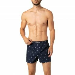 Auslauf 🌟 Polo Ralph Lauren Boxer 714830266/005 Boxershorts, Baumwolle, Navy-weiß gemustert, Navy-weiß 🤩