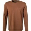 Auslauf 💯 Marc O'Polo Longsleeve 127 2222 52080/762 Bio Baumwolle, Braun meliert, Braun 🤩