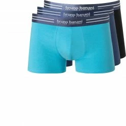 Top 10 ✔️ bruno banani Shorts 3er Pack Cotton 2201-2326/4301 Trunks, Baumwoll-Stretch, Blau, Hellbla-navy-graphite 💯