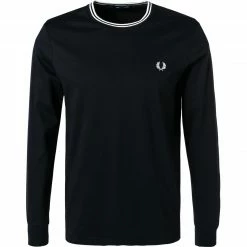 Brandneu 🎉 Fred Perry T-Shirt M9602/662 Longsleeve, Baumwolle, Navy, Navy-weiß 😉