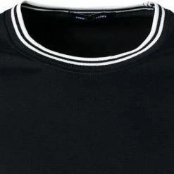 Brandneu 🎉 Fred Perry T-Shirt M9602/662 Longsleeve, Baumwolle, Navy, Navy-weiß 😉 -Wäsche Verkaufsladen 374164 norm2