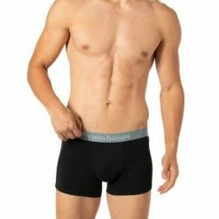 Rabatt 🛒 bruno banani Shorts 2er Pack Leaf 2201-2328/4306 Trunks, Baumwoll-Stretch, Grau-schwarz gemustert, Grau-schwarz 🧨 -Wäsche Verkaufsladen 374299 norm2