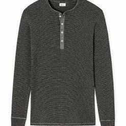 Neu 😀 Schiesser Revival Karl-Heinz Henley 1/1 175881/208 Longsleeve, Baumwolle, Anthrazit meliert, Anthrazit ✨ -Wäsche Verkaufsladen 374918 norm4