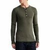 Brandneu 🤩 Schiesser Revival Karl-Heinz Henley 1/1 175884/711 Longsleeve, Baumwolle, Khaki meliert, Khaki 🌟