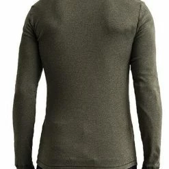 Brandneu 🤩 Schiesser Revival Karl-Heinz Henley 1/1 175884/711 Longsleeve, Baumwolle, Khaki meliert, Khaki 🌟 -Wäsche Verkaufsladen 374923 norm2