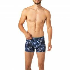 Am billigsten 🛒 bruno banani Shorts Mystery Wolf 2201-2336/1846 Trunk, Mikrofaser-Stretch, Blau gemustert, Dunkelblau-grau 🎉