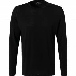 Bester Verkauf ✔️ BOGGI MILANO T-Shirt BO21A0127/03 Longsleeve, Mikrofaser atmungsaktiv, Schwarz 🛒