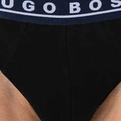 Brandneu ✔️ BOSS Briefs 3er Pack 50458559/960 Slips, Baumwoll-Stretch, Schwarz 👏 -Wäsche Verkaufsladen 376343 norm4