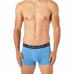 Schlussverkauf ✨ BOSS Trunks 3er Pack 50458488/963 Baumwoll-Stretch, Schwarz-grün-blau, Tannengrün-hellblau-schwarz 🎉 -Wäsche Verkaufsladen 376797 norm2