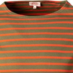 Billig 🥰 Armor lux T-Shirt 02297/HRV Longsleeve, Baumwolle, Khaki-orange gestreift, Khaki-orange 🎉 -Wäsche Verkaufsladen 377214 norm2