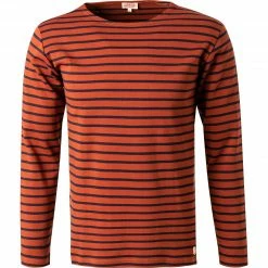 Rabatt 🔥 Armor lux T-Shirt 02297/HRY Longsleeve, Baumwolle, Braun-blau gestreift, Braun-blau 🛒