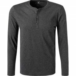 Aktion 🤩 OLYMP Casual Level F. B. F. Longsleeve 5642/84/67 Body Fit, Baumwolle-Kaschmir, Anthrazit meliert, Anthrazit 🥰