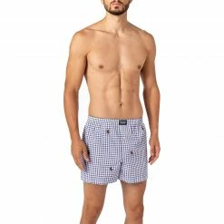 Schlussverkauf 👍 Polo Ralph Lauren Boxer 714830266/004 Boxershorts, Baumwolle, Dunkelblau-weiß gemustert, Dunkelblau-weiß 💯