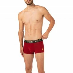 Aktion ✔️ Polo Ralph Lauren Trunk 714843429/001 Baumwoll-Stretch, Dunkelrot , Dunkelrot-gold ⭐
