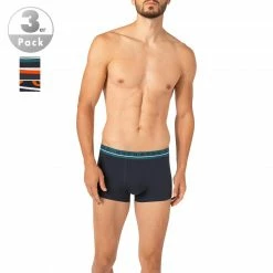 Aktion 🎉 BOSS Trunks 3er Pack 50458488/965 Baumwoll-Stretch, Dunkelblau, Rot-dunkelblau-petrol 👏