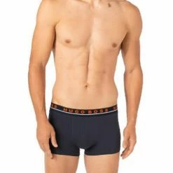 Aktion 🎉 BOSS Trunks 3er Pack 50458488/965 Baumwoll-Stretch, Dunkelblau, Rot-dunkelblau-petrol 👏 -Wäsche Verkaufsladen 378552 norm3