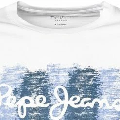 Neu 🤩 Pepe 👖 Jeans T-Shirt Sebastian PM507861/800 Longsleeve, Regular Fit, Baumwolle, Weiß 😉 -Wäsche Verkaufsladen 378802 norm2