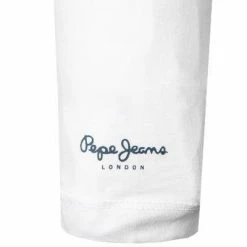 Neu 🤩 Pepe 👖 Jeans T-Shirt Sebastian PM507861/800 Longsleeve, Regular Fit, Baumwolle, Weiß 😉 -Wäsche Verkaufsladen 378802 norm3