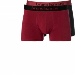 Bestes Angebot 🧨 bruno banani Shorts 2er Pack Flow. 2203-1388/4313 Trunks, Baumwoll-Stretch, Chianti-schwarz, Schwarz-weinrot 🤩