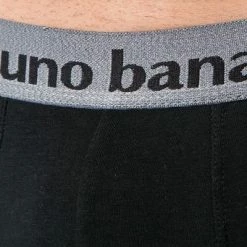 Billig 🥰 bruno banani Shorts 2er Pack Flow. 2203-1388/1782 Trunks, Baumwoll-Stretch, Schwarz-grau meliert 🔥 -Wäsche Verkaufsladen 379103 norm4