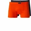 Brandneu 🎁 bruno banani Shorts 2er Pack Col. 2202-1309/2585 Trunk, Mikrofaser-Stretch, Orange-anthrazit ✔️