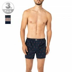 Schlussverkauf ⌛ Polo Ralph Lauren Boxers 3er Pack 714830273/005 Boxershorts, Baumwolle, Navy-rot gemustert, Navy-rot 😀