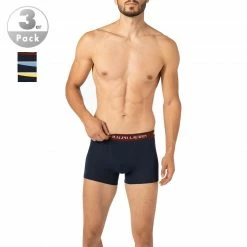 Aktion 🌟 Polo Ralph Lauren Trunks 3er Pack 714830299/032 Baumwoll-Stretch, Marineblau, Weinrot-hellblau-gelb 🔥