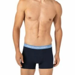 Aktion 🌟 Polo Ralph Lauren Trunks 3er Pack 714830299/032 Baumwoll-Stretch, Marineblau, Weinrot-hellblau-gelb 🔥 -Wäsche Verkaufsladen 379133 norm2