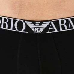 Bestes Angebot 👏 EMPORIO ARMANI Trunks 2er Pack 111769/1A720/06721 Baumwoll-Stretch, Schwarz-rot 🌟 -Wäsche Verkaufsladen 380527 norm3