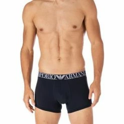 Beste Bewertungen von ✨ EMPORIO ARMANI Trunks 2er Pack 111769/1A720/19635 Baumwoll-Stretch, Marine-rauchblau 🤩 -Wäsche Verkaufsladen 380528 norm2