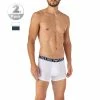 Bestpreis 🎁 EMPORIO ARMANI Trunks 2er Pack 111769/1A720/76210 Baumwoll-Stretch, Weiß-petrol ✔️