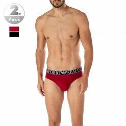 Beste Bewertungen von 🛒 EMPORIO ARMANI Briefs 2er Pack 111733/1A720/06721 Slips, Baumwoll-Stretch, Schwarz-rot 👍