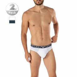 Beste Bewertungen von 🎉 EMPORIO ARMANI Briefs 2er Pack 111733/1A720/76210 Slips, Baumwoll-Stretch, Weiß-petrol 😍