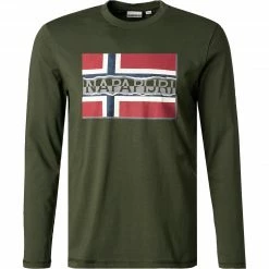 Coupon ⌛ NAPAPIJRI Longsleeve NP0A4FRQ/GE4 Baumwolle, Jägergrün ⭐