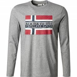 Beste Bewertungen von 🥰 NAPAPIJRI Longsleeve NP0A4FRQ/160 Baumwolle, Grau meliert 👏