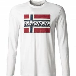 Besorgen ✔️ NAPAPIJRI Longsleeve NP0A4FRQ/002 Baumwolle, Weiß ❤️