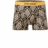 Aktion 😀 bruno banani Shorts Baroque Art 2201-2345/4325 Trunk, Mikrofaser-Stretch, Schwarz-gelbgold gemustert , Dunkelblau-beige ⭐