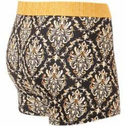 Aktion 😀 bruno banani Shorts Baroque Art 2201-2345/4325 Trunk, Mikrofaser-Stretch, Schwarz-gelbgold gemustert , Dunkelblau-beige ⭐ -Wäsche Verkaufsladen 381346 norm2