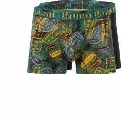 Budget 👏 bruno banani Shorts 2er Pack 2201-2332/4322 Trunks, Baumwoll-Stretch, Grün-schwarz, Schwarz-grün 💯